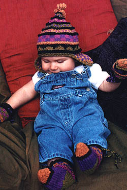 Funky Bits Hat, Mitts & Slippers
