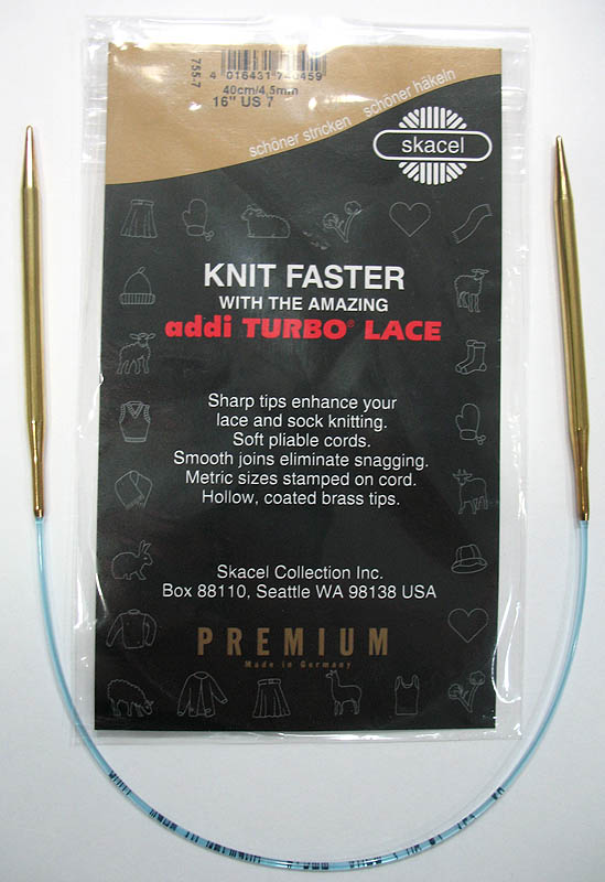 Addi LACE agujas circulares Premium Turbo tamaño nos 10 Níquel Chapado en Alemania 16" 