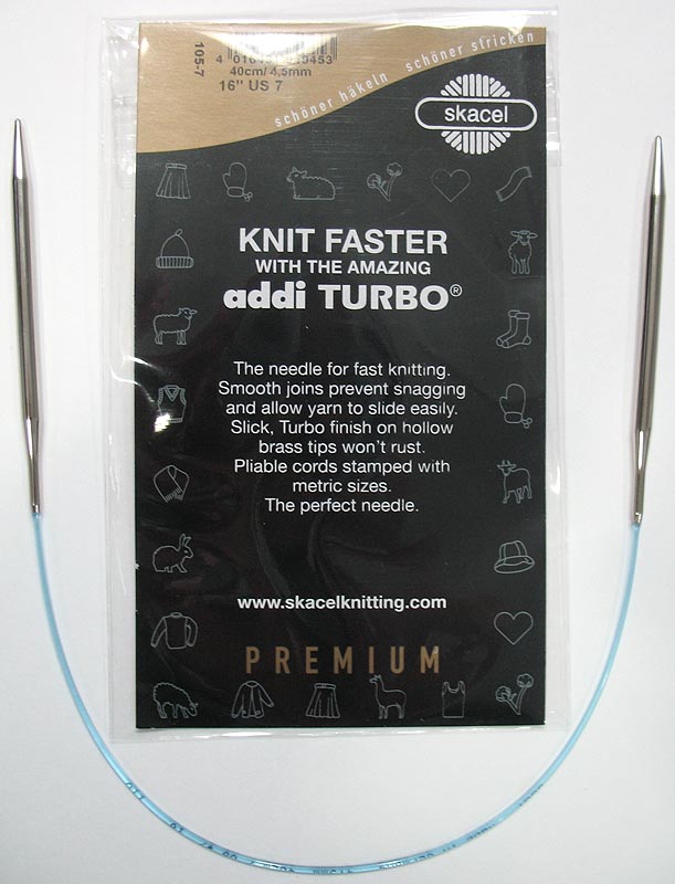 addi Knitting Needle Circular Turbo Rocket Lace Skacel Exclusive Blue Cord 40 inch Size US 07 100cm 4.5mm 